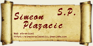 Simeon Plazačić vizit kartica